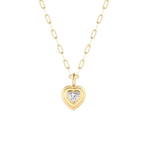 Phillips House 18kt Yellow Gold & Platinum Heart Shaped Diamond Necklace